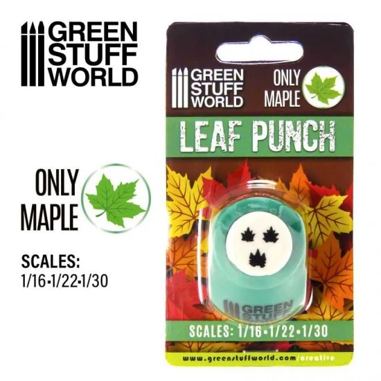 Green Stuff World 1414 Miniature Maple Leaf Punch for 1/30 1/22 1/16 (54mm, 70mm, 120mm scale) - Scenics & Diorama