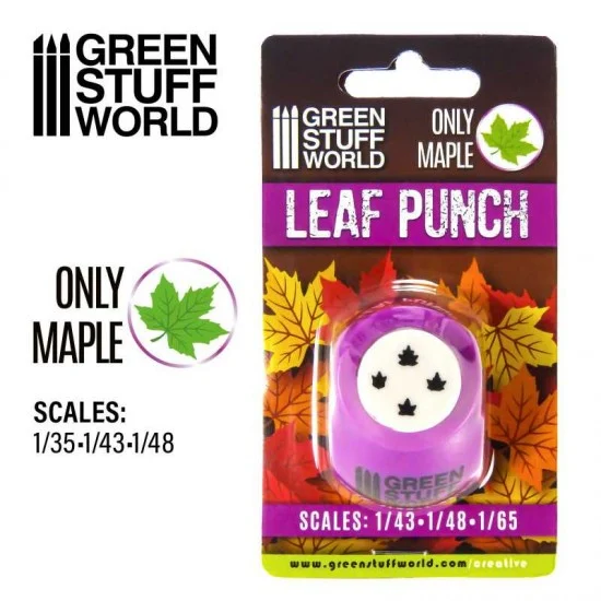 Green Stuff World 1416 Miniature Maple Leaf Punch for 1/43 1/48 1/65 (32mm, 28mm, 25mm scale) - Scenics & Diorama