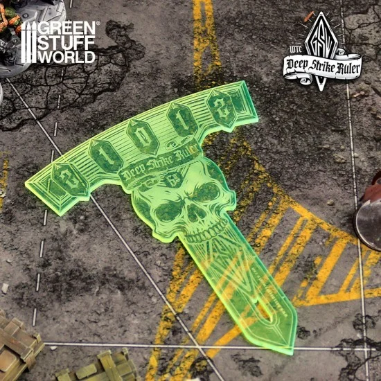 Green Stuff World 14232 Deep Strike Ruler Template 6" (Fluor Green) - Hobby Tools & Supplies
