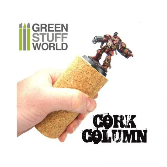 Green Stuff World 1433 Sculpting COLUMN Cork Base for Miniature (1pc, Upper 5cm, Lower 5cm, Height 10cm) - Hobby Tools & Supplies