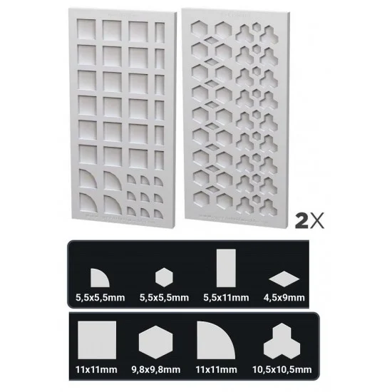Green Stuff World 1508 Silicone Molds - Paving Stones (2 molds with 8 pavement types, 1/35 1/32 1/148)