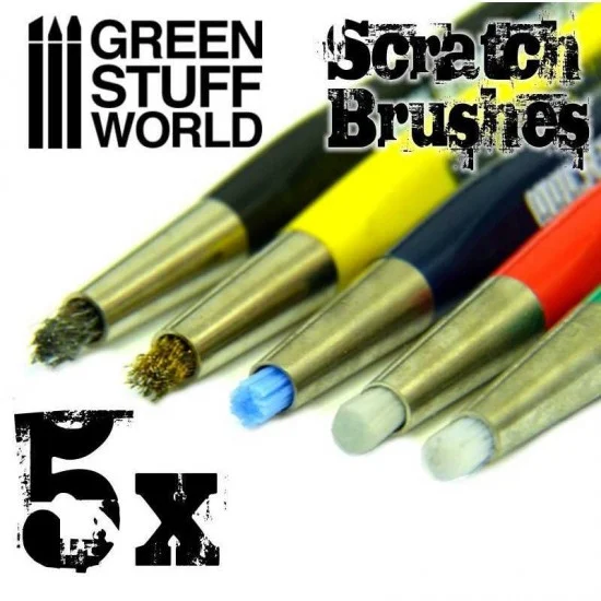 Green Stuff World 1650 Scratch Brush Pens for Removing Sculpting Putty (5pcs) - Hobby Tools & Supplies
