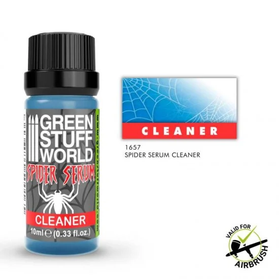 Green Stuff World 1657 Spider Serum Cleaner for Spider Web Plastic Filament (10ml, only for airbrush) - Hobby & Model Paints