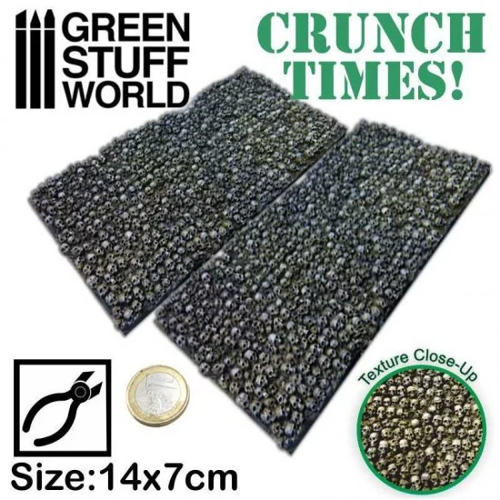 Green Stuff World 1667 Stacked Skull Plates (x2, size 70x140mm, resin) - Scenics & Diorama
