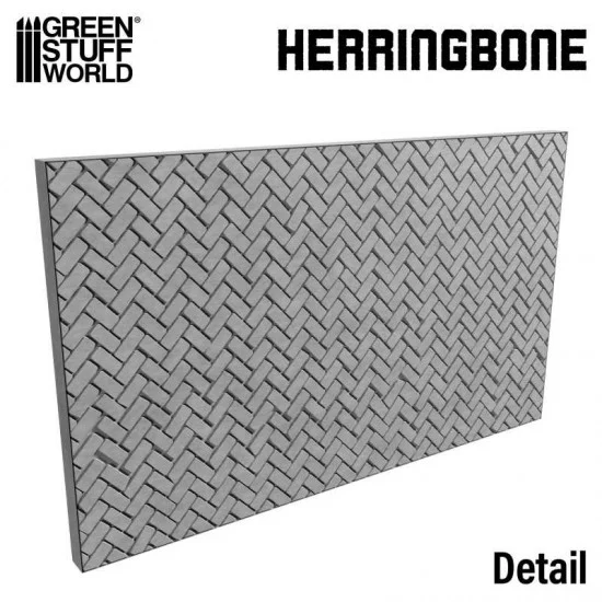 Green Stuff World 1675 Putty/Clay Textured Rolling Pin #Flagstone Herringbone - Roman Pavement (stone: 6x2.5mm)