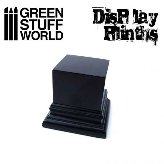 Green Stuff World 1813 4x4 cm Square Top Lacquered MDF Wood Display Plinth - Hobby Tools & Supplies