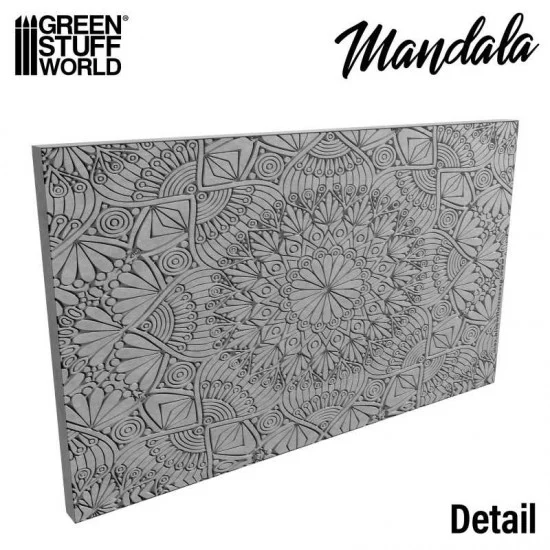 Green Stuff World 1999 Putty/Clay Textured Rolling Pin #Mandala (Length: 14.50 cm /5.5 inches) - Scenics & Diorama