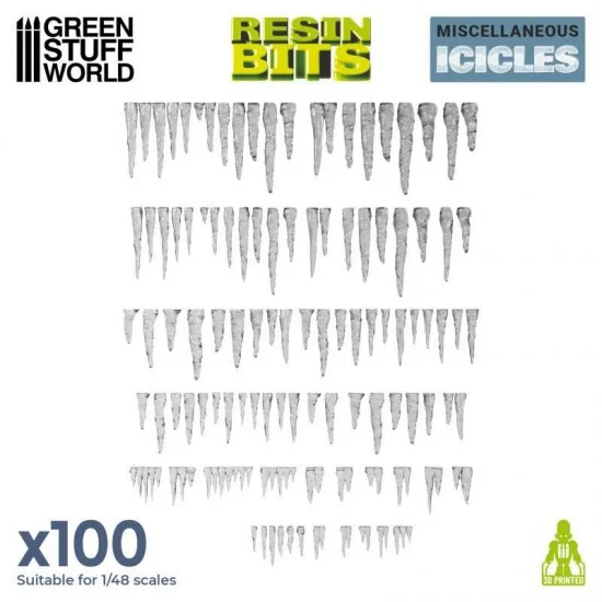 Green Stuff World 2047 1/48 Miscellaneous Resin Stalactites and Icicles (100pcs) - Scenics & Diorama