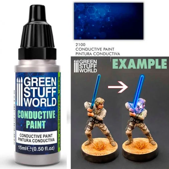 Green Stuff World 2100 Acrylic Conductive Paint with Silver (15ml/0.5fl.oz, only for brush) - Hobby & Model Paints