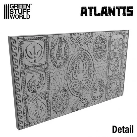 Green Stuff World 2502 Putty/Clay Textured Rolling Pin #Atlantis (Length: 14.50 cm /5.5 inches) - Scenics & Diorama