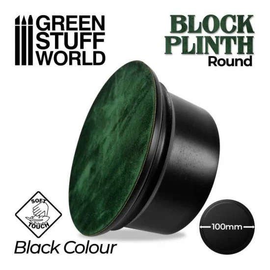 Green Stuff World 2703 Round Block Plinth Black (Diameter: 10cm, Height: 9cm, Base: 11.5 cm) - Hobby Tools & Supplies