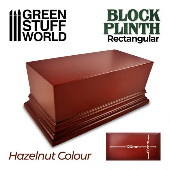Green Stuff World 2708 Rectangular Top Display Plinth Hazelnut Brown (Measurements: 12x6cm) - Hobby Tools & Supplies