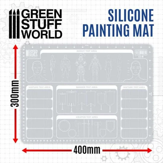 Green Stuff World 2712 Silicone Painting Mat 400x300mm - Hobby & Model Paints