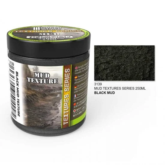Green Stuff World 3139 Mud Texture - Black Mud (acrylic Paste 250ml)