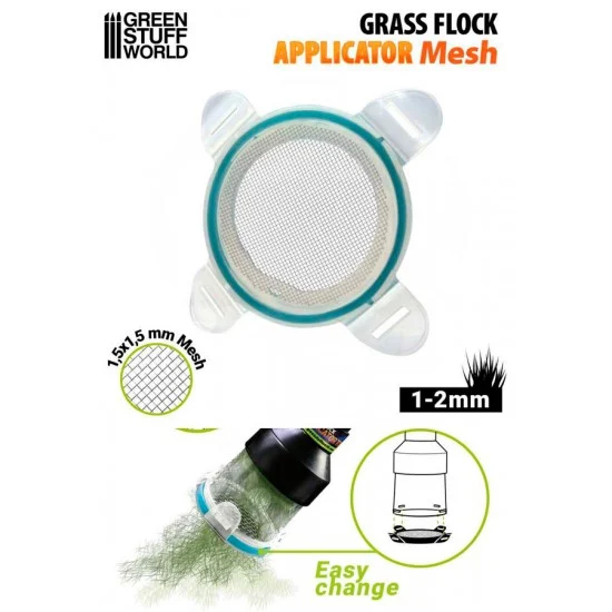 Green Stuff World 3661 Small Grid Mesh (1.5x1.5mm) for Grass Flock Applicator (applying fibers 1-3mm)
