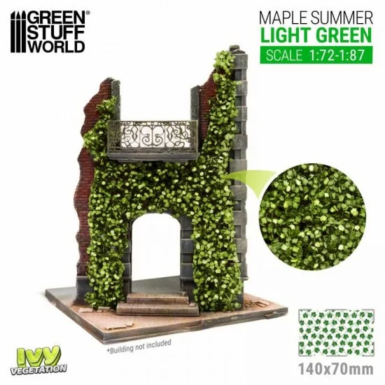 Green Stuff World 4641 1/72 - 1/87 Ivy Foliage - Small Light Green Maple (sheet size: 140x70mm)