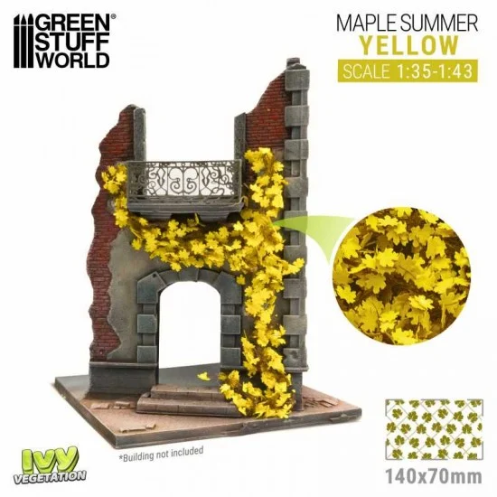 Green Stuff World 4642 1/35 - 1/43 Ivy Foliage - Large Yellow Maple (sheet size: 140x70mm)
