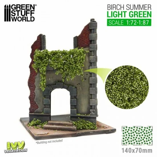 Green Stuff World 4649 1/72 - 1/87 Ivy Foliage - Small Light Green Birch (sheet size: 140x70mm)