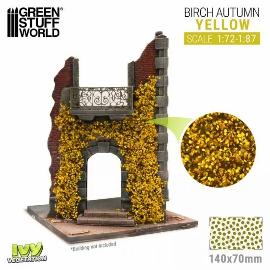 Green Stuff World 4651 1/72 - 1/87 Ivy Foliage - Small Yellow Birch (sheet size: 140x70mm)