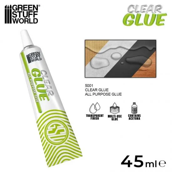 Green Stuff World 5001 Clear Glue 45ml (silicone glue for EVA foams/PLA plastic) - Hobby Tools & Supplies