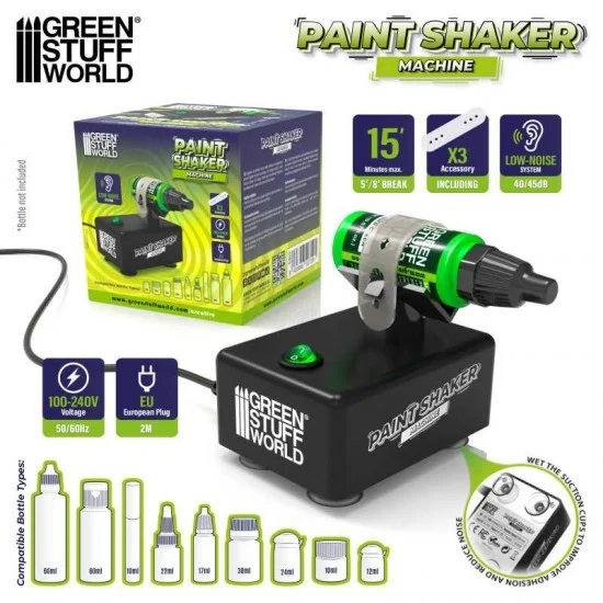 Green Stuff World 5369 Tabletop Paint Shaker Machine - Hobby & Model Paints
