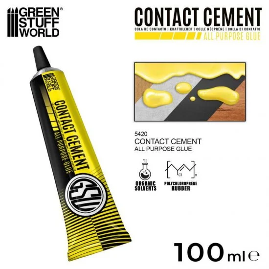 Green Stuff World 5420 Contact Cement Glue (100ml) - Hobby Tools & Supplies