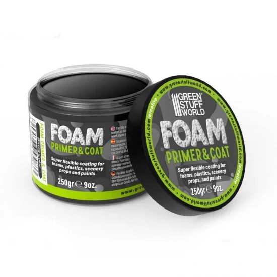 Green Stuff World 5723 Foam Primer and Coat (Black, 250g) for Brush - Hobby & Model Paints