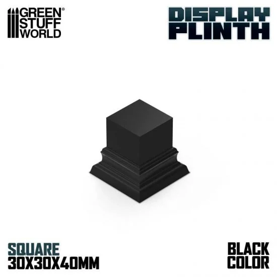 Green Stuff World 5802 Lacquered Black MDF Square Top Display Plinth (3x3cm, height 4 cm) - Hobby Tools & Supplies