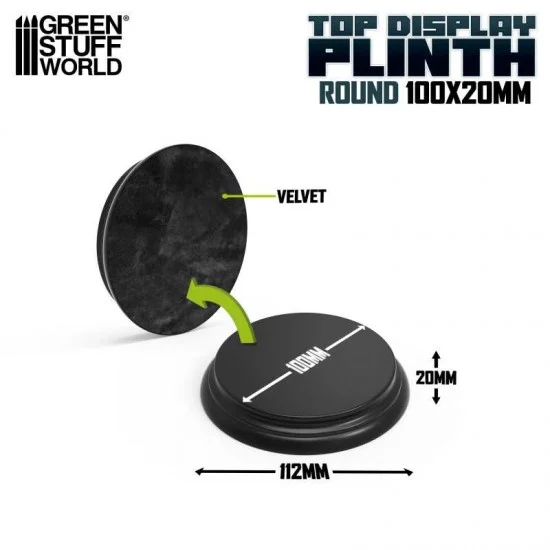 Green Stuff World 5805 Lacquered Black MDF Wood Round Display Bases (top 10cm, height: 18mm) - Hobby Tools & Supplies