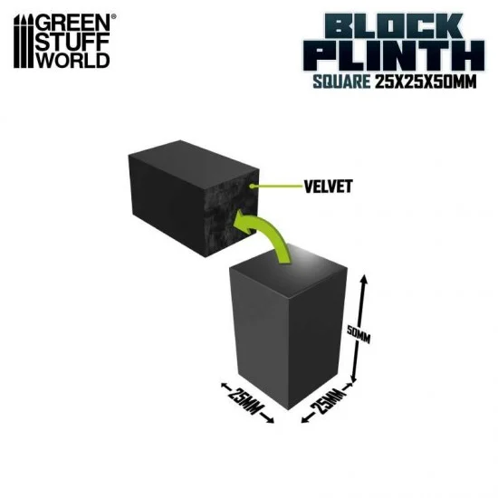 Green Stuff World 5809 Laquered Black MDF Wood Display Block (2.5x2.5cm, height 5cm) - Hobby Tools & Supplies