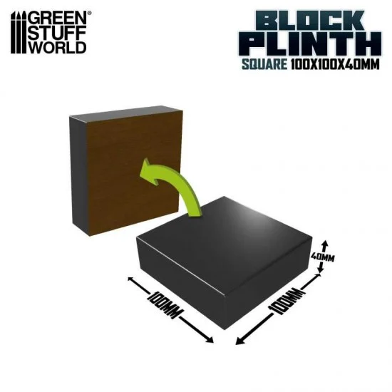 Green Stuff World 5812 Black MDF Wood Square Display Block Plinth (10x10cm, Height: 4cm) - Hobby Tools & Supplies