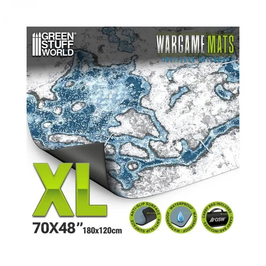Green Stuff World 6346 Wargaming Neoprene Mat 4x6' Blizzard Hollows (120x180cm) - Sci-fi & Educational Toys