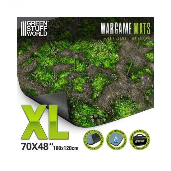 Green Stuff World 6347 Wargaming Neoprene Mat 4x6' Boneblight Marsh (120x180cm) - Sci-fi & Educational Toys