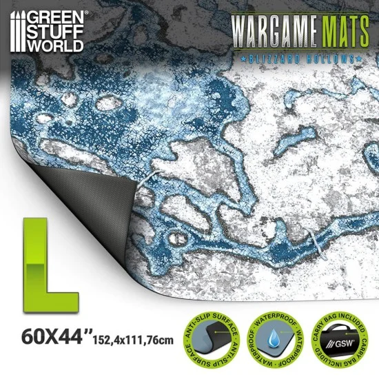 Green Stuff World 6352 Wargaming Neoprene Mat 44x60" Blizzard Hollows (112x152cm) - Sci-fi & Educational Toys