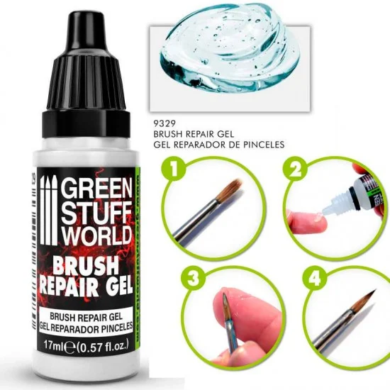 Green Stuff World 9329 Paint Brush Repair Gel (17ml, revive and restore shape and form) - Hobby & Model Paints