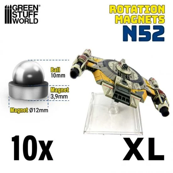 Green Stuff World 9344 10x Rotation Magnet (N52) Size XL (magnets: 12mm, steel balls: 10mm) - Hobby Tools & Supplies