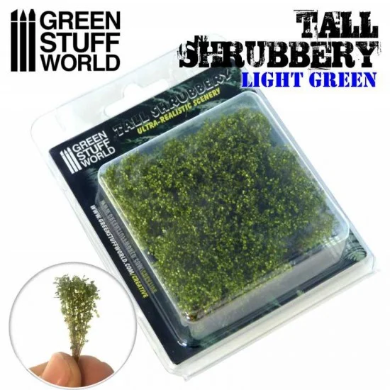 Green Stuff World 9925 Tall Shrubbery - Light Green (8x8x3cm, each stem approx 4cm long)