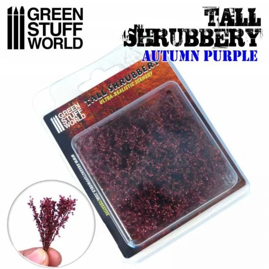 Green Stuff World 9932 Tall Shrubbery - Autumn Purple (8x8x3cm, each stem approx 4cm long)