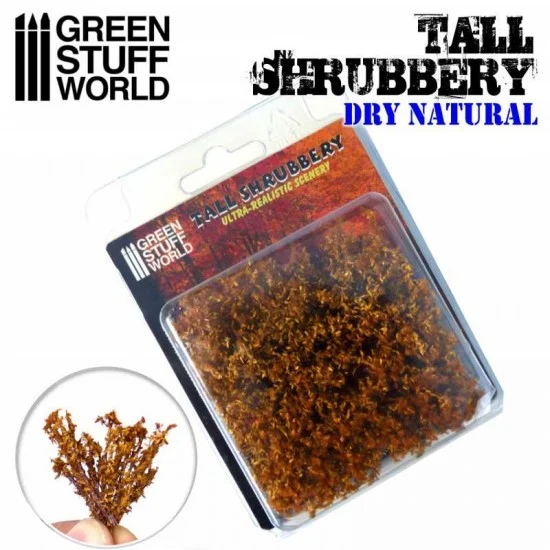 Green Stuff World 9933 Tall Shrubbery - Dry Natural (8x8x3cm, each stem approx 4cm long)