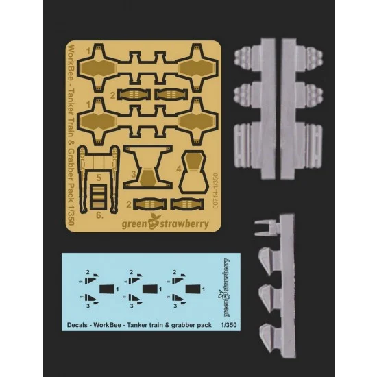 Greenstrawberry 00714 1/350 WorkBee #4 Tanker Train & Grabber Pack - Sci-fi & Educational Toys