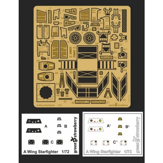 Greenstrawberry 01916 1/72 RZ-1 A-Wing Detail Set for Bandai kits [Star Wars Return of the Jedi]