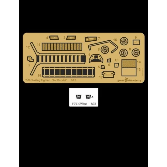 Greenstrawberry 02006 1/72 T-70 X-Wing PE Detail Parts for Bandai model