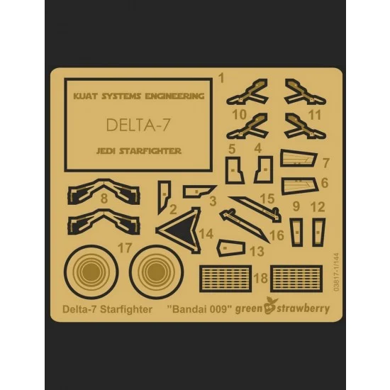 Greenstrawberry 03817 1/144 Delta-7 Jedi Starfighter Detail Set for Bandail kit #009