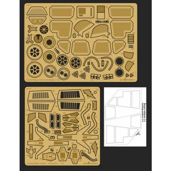 Greenstrawberry 04117 1/32 Colonial Raptor Exterior Detail Set for Moebius kits - Sci-fi & Educational Toys