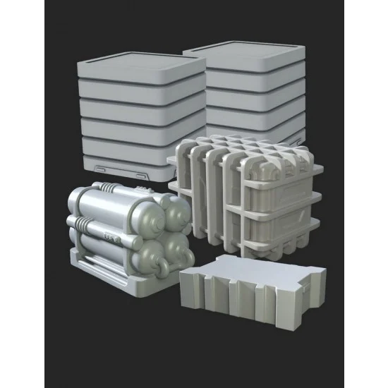 Greenstrawberry 07219 1/72 Hangar Eqipment Vol.IV Resin Boxes II [Star Wars] - Sci-fi & Educational Toys