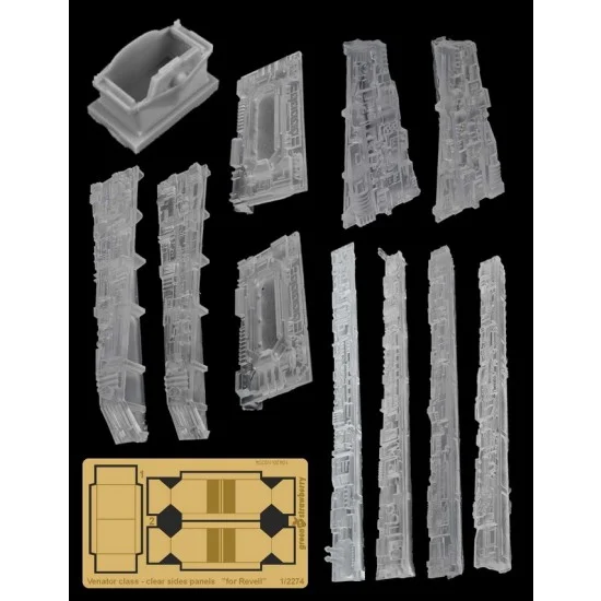 Greenstrawberry 10420 1/2274 Venator Class Clear Side Planes Detail set for Revell kits - Sci-fi & Educational Toys