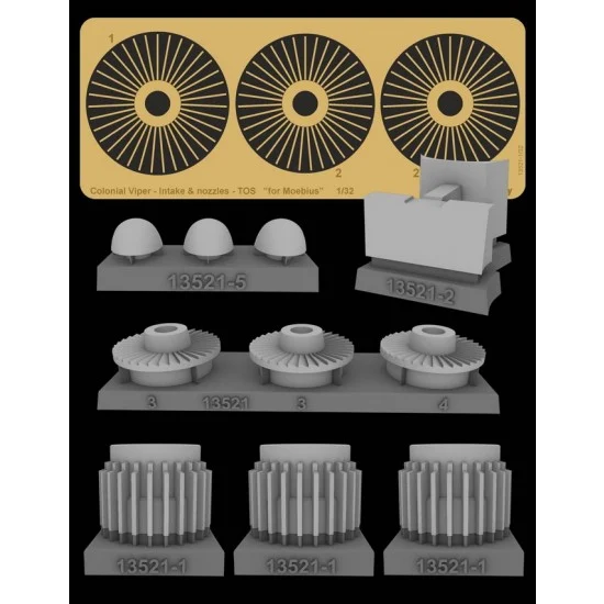 Greenstrawberry 13521 1/32 Colonial Viper Intake & Nozzles TOS for Moebius kit - Sci-fi & Educational Toys
