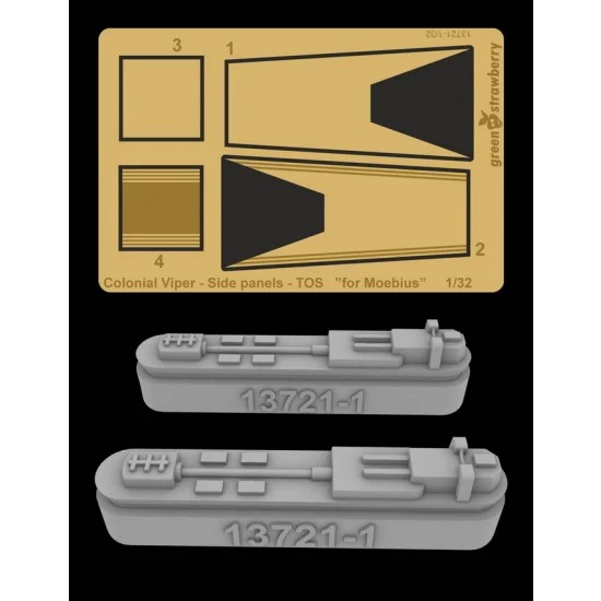 Greenstrawberry 13721 1/32 Colonial Viper Side Panels TOS for Moebius kit - Sci-fi & Educational Toys