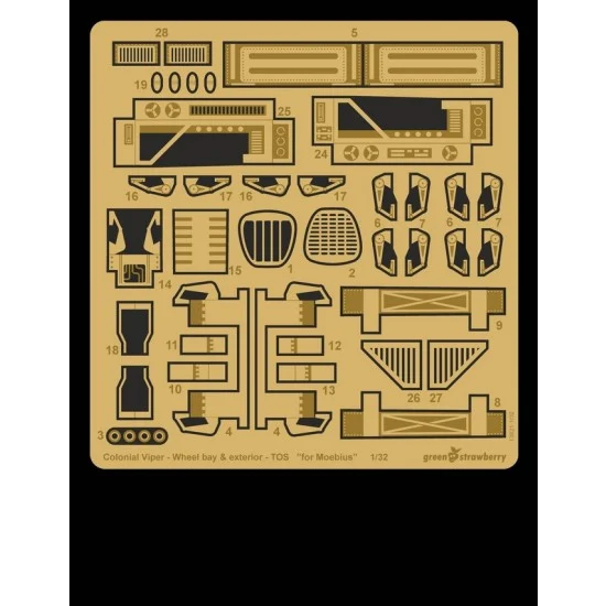 Greenstrawberry 13821 1/32 Colonial Viper Wheel Bay & Exterior TOS for Moebius kit - Sci-fi & Educational Toys