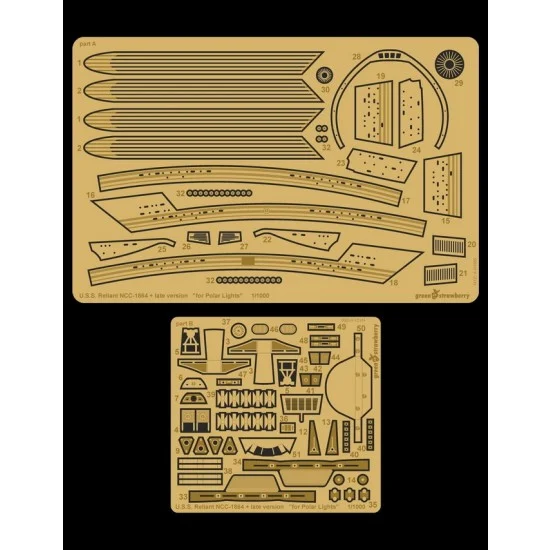 Greenstrawberry 14121 1/1000 USS Reliant NCC-1864 Late Version Photo-etch Detail set for Polar Lights [Star Trek]